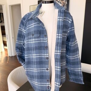 Men's Faherty Sherpa Lined Plaid CPO